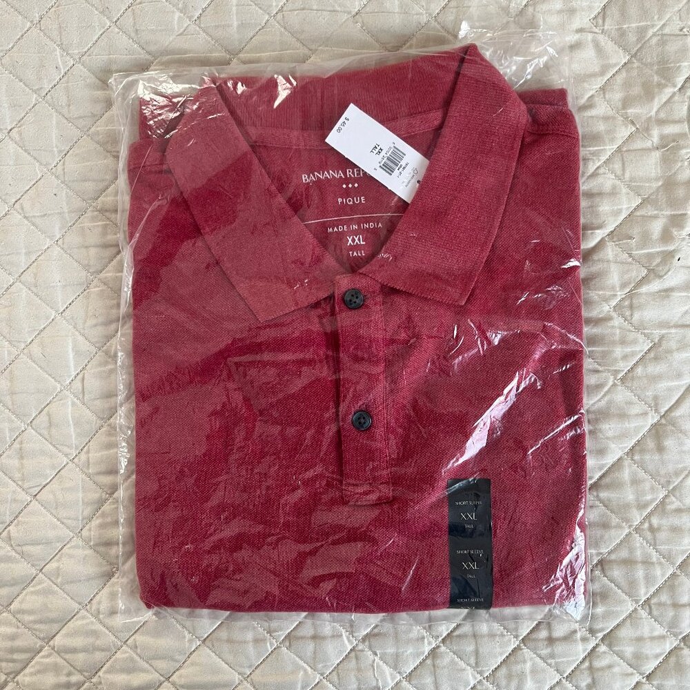 Banana Republic Men’s Cotton Pique Polo Shirt Red